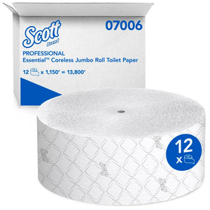 Scott Coreless JRT Bathroom Tissue 07006 - 3.78" x 1150' - 12 Rolls/Case