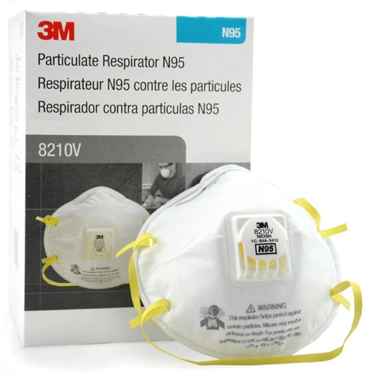 3M 8210V Particulate Respirators, N95, NIOSH Certified