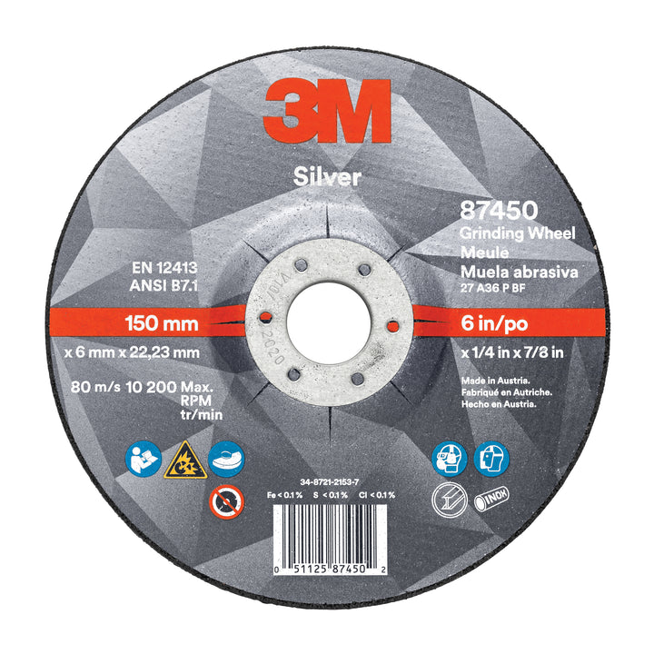 3M Silver Depressed Centre Grinding Wheels Type 27
