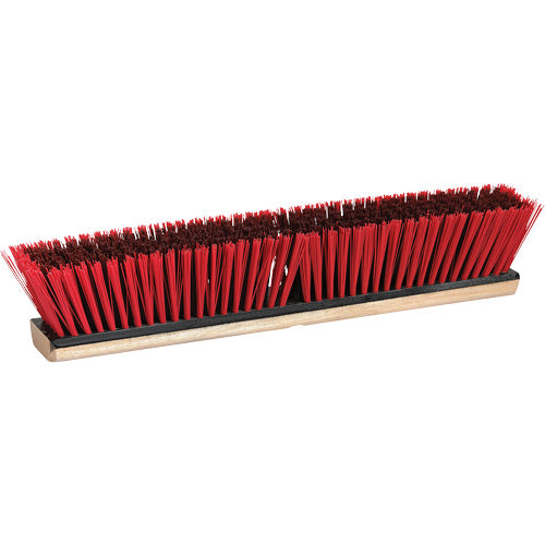 Garage Push Broom Head, 18", Stiff, Polystyrene Bristles